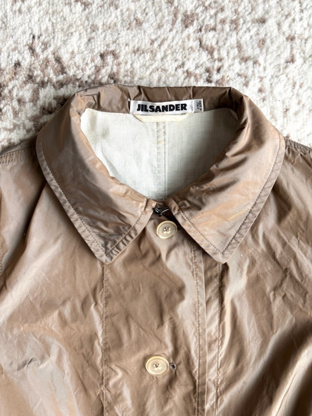 JIL SANDER Taupe Belted Long Trench Coat - Picture 3 of 9